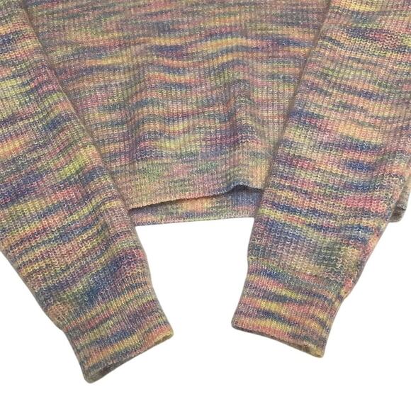 Sienna Sky Women's M Pastel Rainbow Striped Cropped Pullover Sweater - Picture 9 of 9